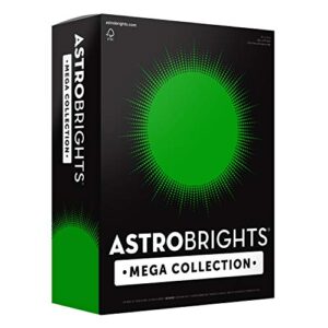 astrobrights mega collection, colored cardstock, ultra green, 320 sheets, 65 lb/176 gsm, 8.5″ x 11″ – more sheets! (91678)