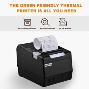 RONGTA 80mm Thermal Receipt Printer for Restaurant Kitchen, POS Printer with Auto Cutter, USB Serial Ethernet Interface for ESC/POS, Support Windows/Mac/Linux Cash Drawer, Do not Square/Clover (RP850)