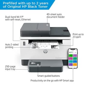 HP LaserJet Tank MFP 2604sdw Wireless Black & White Printer Prefilled With Up to 2 Years of Original HP Toner (381V1A)