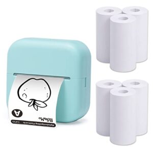 Sticker Printer- M02L Pocket Printer with 9 Rolls Paper Thermal Mini Printer Portable Printer for Printing Photos, Study Notes, Scrapbook, Journal, Birthday, Green