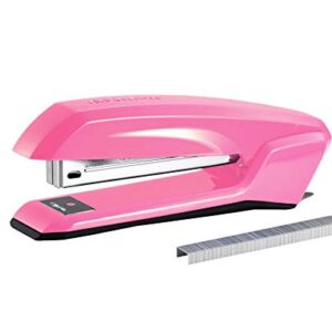 Bostitch Office Ascend 3 in 1 Stapler Integrated Remover & Staple Storage, 420 Staples Included, 20 Sheet Capacity, Lightweight, Pink