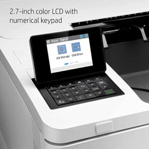 HP Laserjet Enterprise M608n Single-Function Wired Monochrome Laser Printer, White - Print only - 2.7" LCD, 65 ppm, 1200 x 1200 dpi, USB and Ethernet Connectivity, Manual Duplex Printing