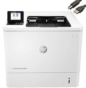 hp laserjet enterprise m607n monochrome printer with built-in ethernet, 1200 x 1200 dpi, 550-sheet input feeder, 55 ppm, 512 mb, 2.7-inch lcd with keypad, bundle with jawfoal printer cable