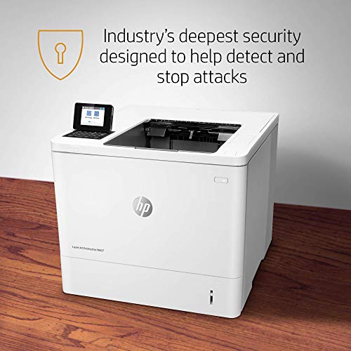 HP Laserjet Enterprise M607n Monochrome Printer with Built-in Ethernet, 1200 x 1200 dpi, 550-sheet Input Feeder, 55 ppm, 512 MB, 2.7-inch LCD with keypad, Bundle with JAWFOAL Printer Cable