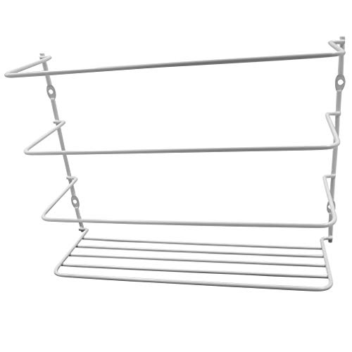 2 Pack - Evelots Wrap/Pan Organizer Rack-Door/Wall Mount-Plastic/Foil/Wax Paper-White