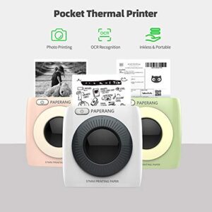 PAPERANG P2 Mini Pocket Printer BT Wireless Printer Portable Thermal Printer 300dpi for Photo Picture Receipt Memo Note Label Sticker Compatible with Android iOS Windows Mac