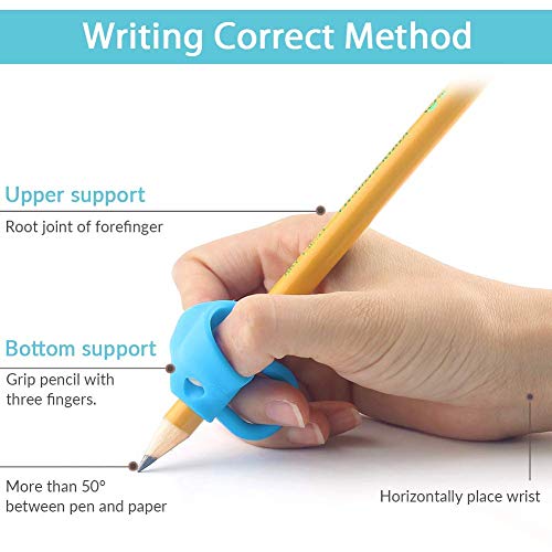 Firesara Pencil Grips, Original Breakthrough Assorted Writing Aid Grip Trainer Posture Correction Finger Grip for Kids Preschoolers Children Adults Special Needs for Lefties or Righties(4PCS)