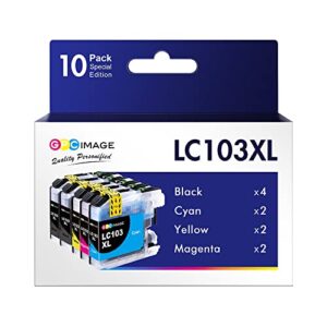 gpc image compatible ink cartridge replacement for brother lc103 xl lc101 lc103xl lc101bk compatible with mfc-j870dw mfc-j475dw mfc-j470dw mfc-j450dw mfc-j875dw mfc-j6920dw printer tray (10 pack)