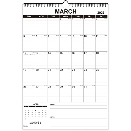 MONYES 2023-2024 Wall Calendar, 17" x 12" Academic Desk Calendar, 2 Year Wirebound Calendar