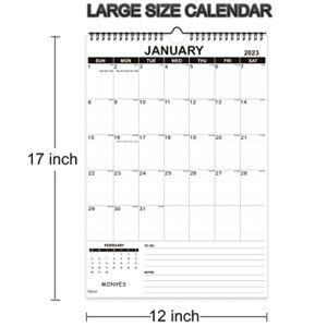 MONYES 2023-2024 Wall Calendar, 17" x 12" Academic Desk Calendar, 2 Year Wirebound Calendar