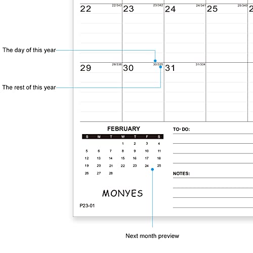 MONYES 2023-2024 Wall Calendar, 17" x 12" Academic Desk Calendar, 2 Year Wirebound Calendar