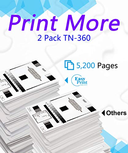 EASYPRINT (2-Pack) Compatible TN-360 Toner Cartridge Replacement for TN360 Used for MFC-7440N 7840W HL-2140 HL-2150N HL-2170W Printer