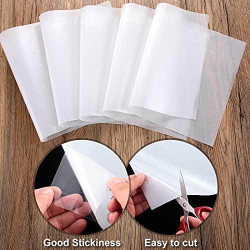 20 Pieces Iron-on Adhesive Sheets Double-Sided Press-on Patch Heat Melt Fabric Glue Sheet Permanent Fusible Adhesive Sheets, A4 Size, White