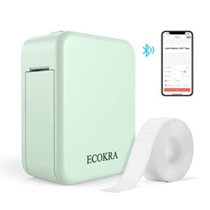 ecokra bluetooth label maker machine with tape,p15 mini thermal label maker for organizing,portable desktop label printer,sticker printer with multiple templates for office,home,kitchen,school