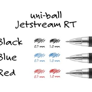 uni-ball Jetstream RT Retractable Ballpoint Pens Medium Point, 1mm, Black, 12 Pack