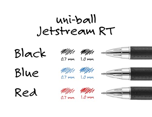 uni-ball Jetstream RT Retractable Ballpoint Pens Medium Point, 1mm, Black, 12 Pack