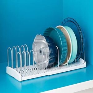 YouCopia StoreMore Expandable Pan and Lid Rack, Adjustable Pot Lid Organizer for Kitchen Storage, 12.5”-22” Wide