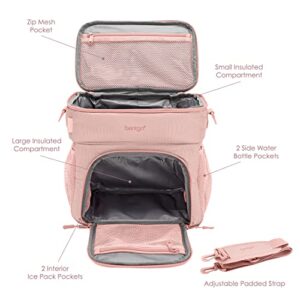 Bentgo® Prep Deluxe Multimeal Bag - Premium Insulation up to 8 Hrs with Water-Resistant Exterior & Interior, Extra Large Lunch Bag Holds 4 Meals & Snacks - Great for All Day Meal Prep (Blush)