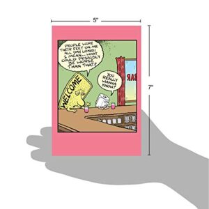 NobleWorks - 1 Happy Birthday Greeting Card Funny - Cartoon Comic Humor, Celebrate Birthdays Notecard - Welcome Mat C9283BDG