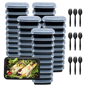 plastic meal prep containers 28oz 50 pack, food storage containers with lids airtight, food prep containers for freezer, reusable bento lunch box togo food box, disposable takeout deli containers