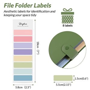 SKYDUE Expanding File Folder, Folders with 8 Pockets , Folder Organizer with Snap Closure A4 and Letter Size Accordian Document Paper Organizer for Home School Office (OliveGreen)