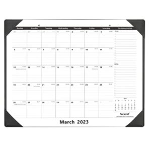 nekmit large desk calendar 2023 with black desk pad, desk blotter calendar 22″x17″, runs from now – jun 2024 with to-do and notes list