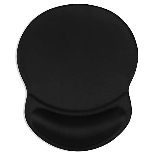 ITNRSIIET Mouse Pad, Ergonomic Mouse Pad with Gel Wrist Rest Support, Gaming Mouse Pad with Lycra Cloth, Non-Slip PU Base for Computer, Laptop, PC, Home, Office & Travel, Black