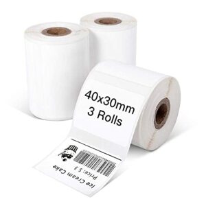 Phomemo M110 Bluetooth Label Maker with 3 Rolls 1.57"x1.18"(40x30mm) Thermal Labels- Thermal Label Maker Printer Apply to Labeling, Office, Cable, Retail, Barcode, Compatible with Android & iOS