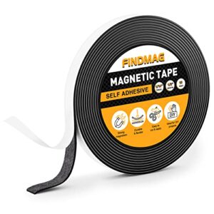 findmag magnetic tape with strong self adhesive flexible magnetic strip magnet tape roll perfect for craft and diy projects, whiteboards & fridge organization – 1/16″ thick x 1/2″ wide x 15 feet