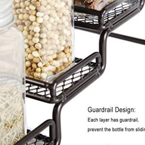 MEIQIHOME 4 Tier Spice Rack Organizer Step Shelf Countertop Spice Storage Holder, for Kitchen Cabinet Cupboard Pantry, Metal, Black