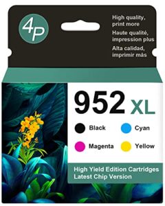 q-image 952xl ink cartridges replacement for hp 952xl 952 xl work with hp officejet 8710 8720 7720 7740 8210 8715 8725 8730 printer (black, cyan, magenta, yellow, 4 combo packs)