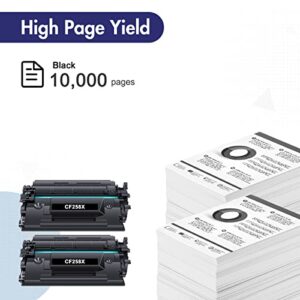 INFITONER 58X CF258X Toner Cartridge: 2 Pack (with Chip, High Yield) Replacement for HP CF258X 58X 58A CF258A MFP M428fdw M428fdn M428dw M404 M428 Pro M404n M404dn M404dw Printer (Black)