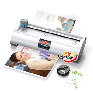 Laminator Machine with Laminating Sheets, 9 Inches Portable Personal Laminating Machine for Teachers School Home Office, Fast Warm-up No Jam No Wrinkles, Thermal Laminator with Paper Cutter