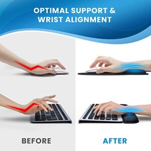 Everlasting Comfort Mouse Pad with Wrist Support - Includes Keyboard Wrist Rest - Ergonomic Memory Foam Desk Cushion for Carpal Tunnel - Computer, Laptop, Typing and Gaming Accessories