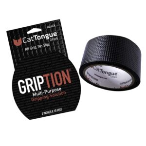 cattongue grips non-abrasive grip tape heavy duty waterproof anti slip tape for indoor & outdoor use – thousands of grippy uses: home goods, hardware, accessible home and more! (black tape)