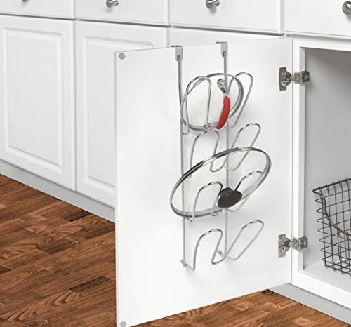 Spectrum Bloom Over the Cabinet Lid Organizer (Chrome) - Storage for Kitchen, Cabinet, Pantry, & Under Sink Organization