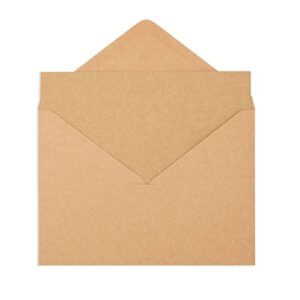 50 Pack Blank 5x7 Note Cards and Envelopes Set, Brown A7 Notecards for Open When Letters, Birthday, Holidays Greetings