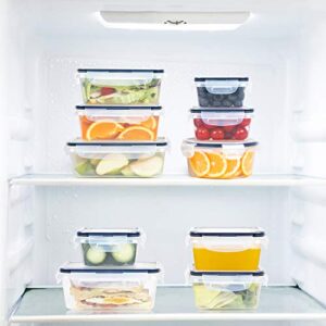 FOOYOO 32 Piece Food Storage Container with Lids (16 Containers + 16 Lids) - Plastic Food Containers with Lid, Airtight Leak Proof Snap Lock Lids, BPA Free Storage Containers with Lids