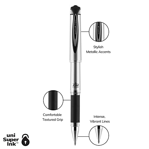 uni-ball 207 Impact Gel Pens, Bold Point (1.0mm), Black, 4 Count