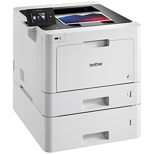 Brother HL-L8360CDWT Business Color Laser Printer, Wireless Networking, Auto 2-Sided Printing, 250-sheet or 500-sheet Capacity, 33 ppm, 512 MB, 2400 x 600 DPI, White-Bundle with JAWFOAL Printer Cable