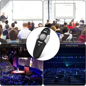 Presentation Clicker Remote Laser Pointer - Wireless USB Presenter - Slideshow PowerPoint Clicker - Compatible with Win10︱MAC - Support PPT︱Keynote︱Google Slides (K100B)