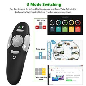 Presentation Clicker Remote Laser Pointer - Wireless USB Presenter - Slideshow PowerPoint Clicker - Compatible with Win10︱MAC - Support PPT︱Keynote︱Google Slides (K100B)