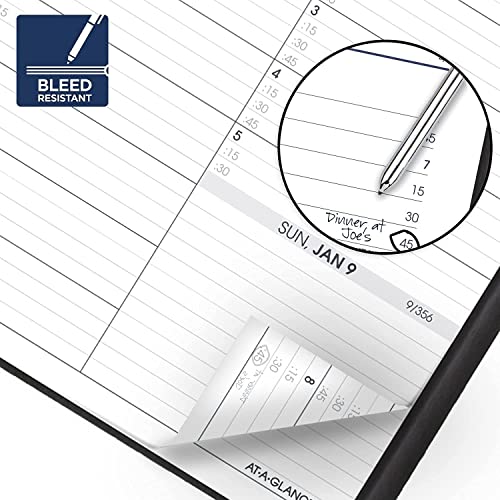 2023 Weekly Planner & Appointment Book By At A Glance - Large 8 1/4'' X 11'' - Black - Professional Spiral Bound Annual Week Schedule Calendar For Women And Men 70-950