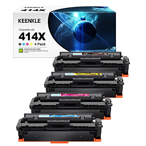 414X Toner Cartridges 4 Pack (with Chip) Compatible Replacement for HP 414X Toner 414X W2020X 414A W2020A to use with HP Color Pro MFP M479fdw M454dw M454dn M479fdn Printer(Black Cyan Yellow Magenta)