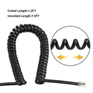 YIENFBEV Telephone Handset Cord Detangler 1 Set, 1 Pack 360 Degree Rotating/Anti-Tangle Landline Cable and 1 Pack Telephone Handset Cord 7.5 Foot Uncoiled (1.2 Foot Coiled)