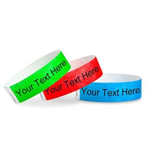 Custom 3/4 inch Tyvek Wristbands for Events - Text Personalized (Paper-Like) Bracelets