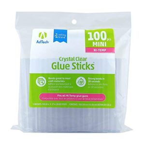 Adtech W229-34ZIP100 Mini Hot Glue Sticks, single pack, Clear 100 Count