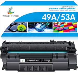 true image compatible toner cartridge replacement for hp 49a q5949a 53a q7553a 49 q5949 used with 1320 1320n 3390 1160 1320tn 1320nw 3392 p2015 p2015dn printer ink (black, 1-pack)