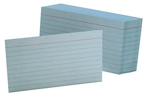 Oxford Ruled Color Index Cards, 3" x 5", Blue, 100 Per Pack (7321 BLU)