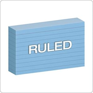 Oxford Ruled Color Index Cards, 3" x 5", Blue, 100 Per Pack (7321 BLU)
